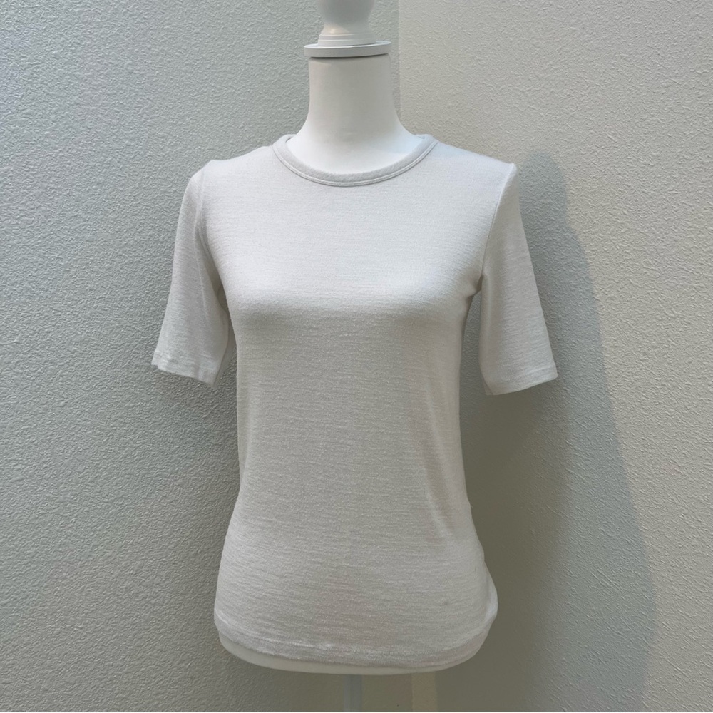Rag & Bone Women’s White Short Sleeve Knit Tee M Minimal Classic